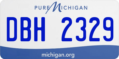 MI license plate DBH2329