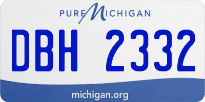 MI license plate DBH2332