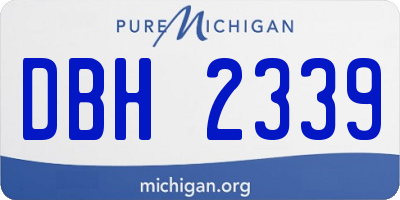 MI license plate DBH2339