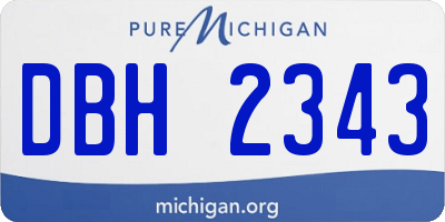 MI license plate DBH2343