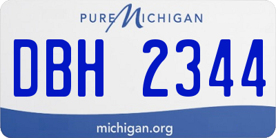 MI license plate DBH2344