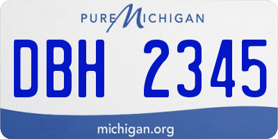 MI license plate DBH2345