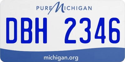 MI license plate DBH2346
