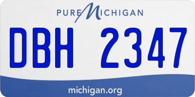 MI license plate DBH2347