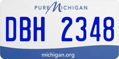 MI license plate DBH2348