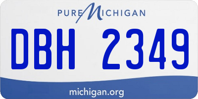 MI license plate DBH2349