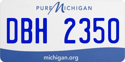 MI license plate DBH2350