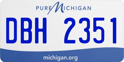 MI license plate DBH2351