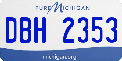 MI license plate DBH2353