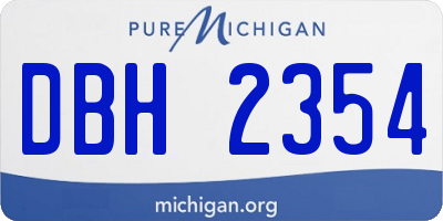 MI license plate DBH2354