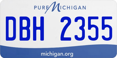 MI license plate DBH2355