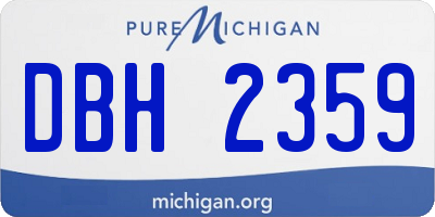 MI license plate DBH2359
