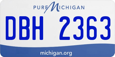 MI license plate DBH2363