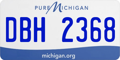 MI license plate DBH2368