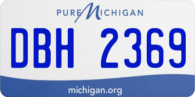 MI license plate DBH2369