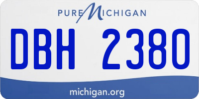 MI license plate DBH2380