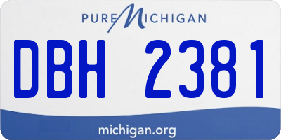 MI license plate DBH2381