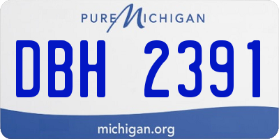 MI license plate DBH2391