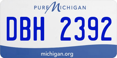 MI license plate DBH2392