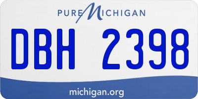 MI license plate DBH2398