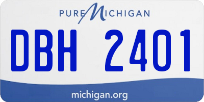 MI license plate DBH2401