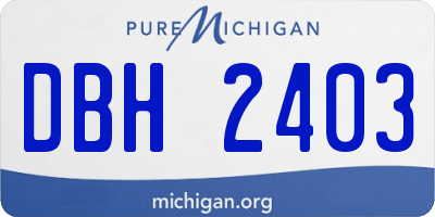 MI license plate DBH2403