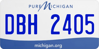MI license plate DBH2405