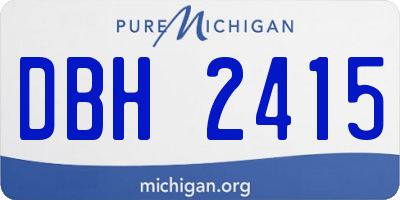 MI license plate DBH2415