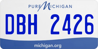 MI license plate DBH2426