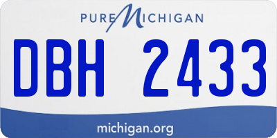 MI license plate DBH2433
