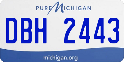 MI license plate DBH2443