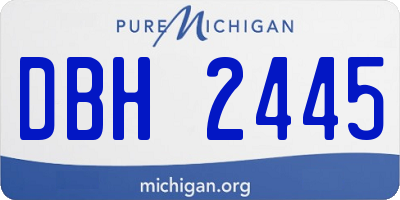 MI license plate DBH2445