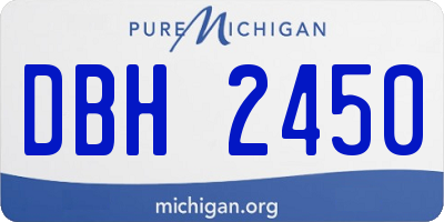 MI license plate DBH2450