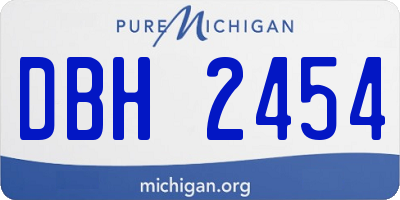 MI license plate DBH2454