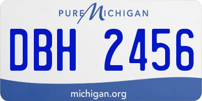 MI license plate DBH2456