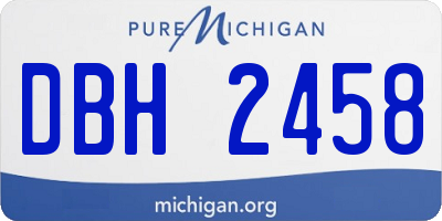 MI license plate DBH2458