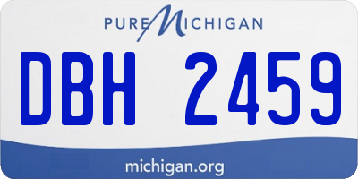MI license plate DBH2459
