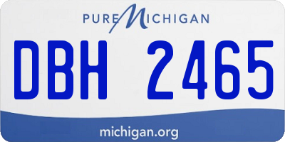 MI license plate DBH2465