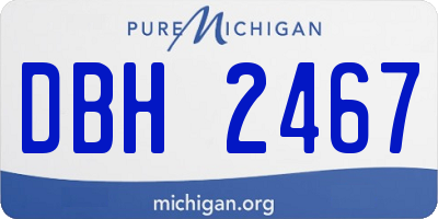 MI license plate DBH2467