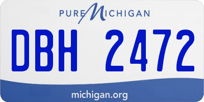 MI license plate DBH2472