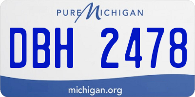 MI license plate DBH2478