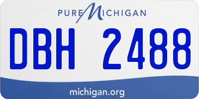 MI license plate DBH2488