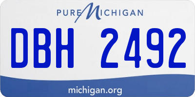 MI license plate DBH2492