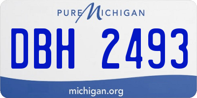 MI license plate DBH2493