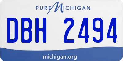 MI license plate DBH2494