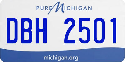 MI license plate DBH2501