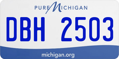 MI license plate DBH2503