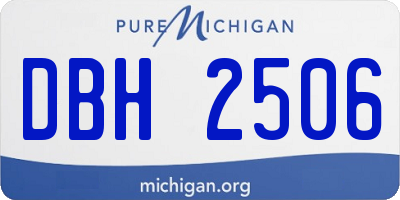 MI license plate DBH2506