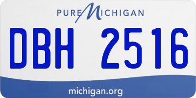 MI license plate DBH2516