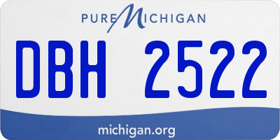 MI license plate DBH2522